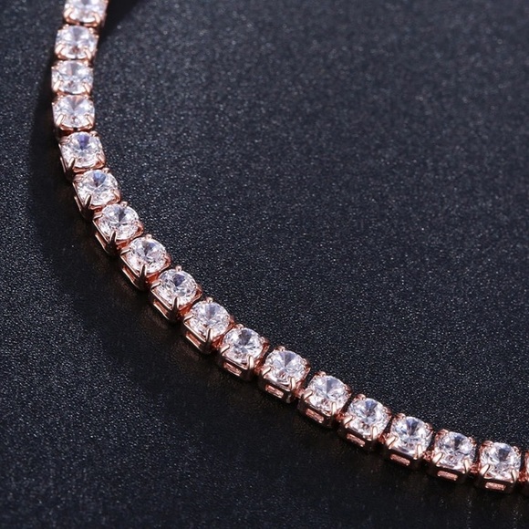 NEW!💙💎💛GOLDEN TENNIS BRACELET💛💎💙DELICATE! CZ - Picture 5 of 8